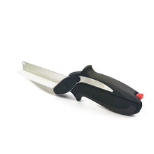 Load image into Gallery viewer, Clever Cutter 2-in-1 Stainless Steel Kitchen Scissors Cutte &amp;Knife Potato Cheese Vegetable Cut