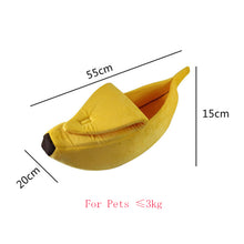 Load image into Gallery viewer, Banana Cat Bed House Cozy Cute Puppy Cushion Kennel Warm Portable Pet Basket