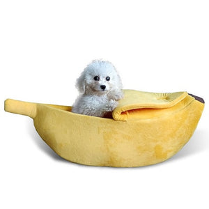 Banana Cat Bed House Cozy Cute Puppy Cushion Kennel Warm Portable Pet Basket